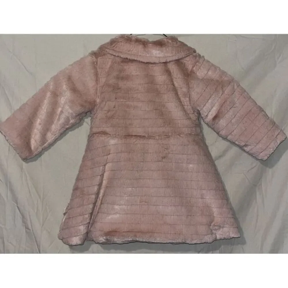 Little Lass Light Pink  Faux‎ Fur Fuzzy Jacket Coat Fashion Girls 12 Months